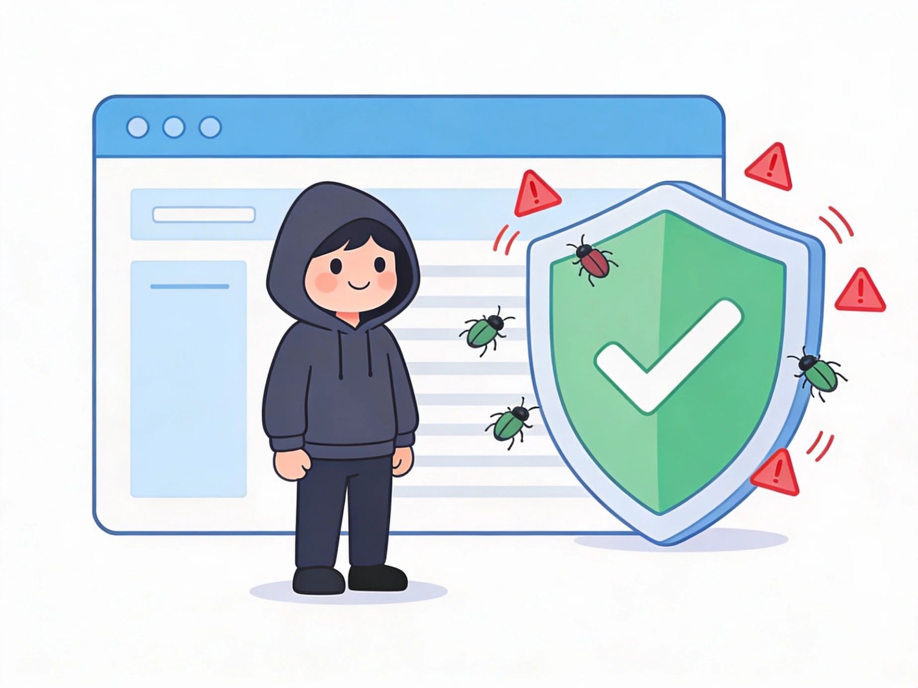 Illustration explaining what ethical hacking is and how ethical hackers protect systems legally