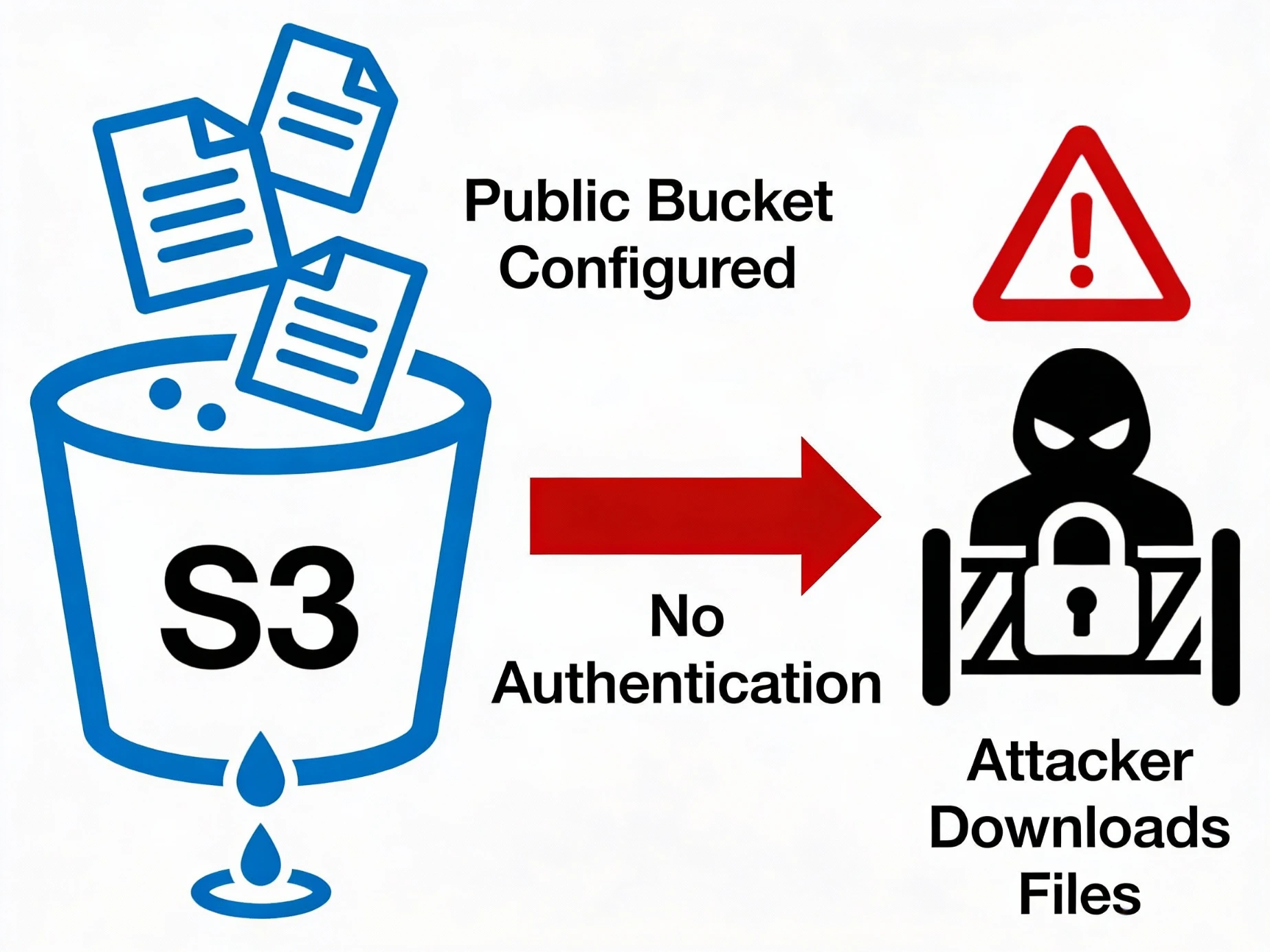 Public S3 bucket misconfiguration leading to data exposure