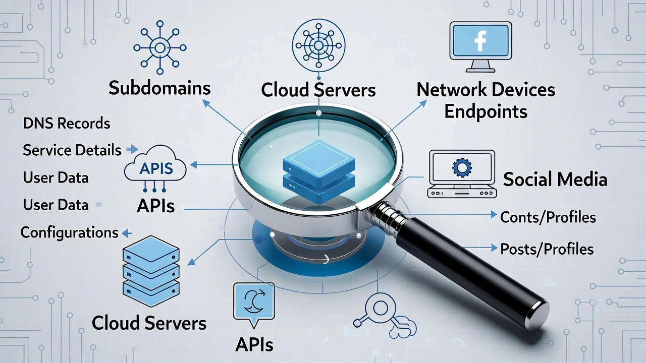 Diagram-style image representing offensive security concepts and attacker methodology