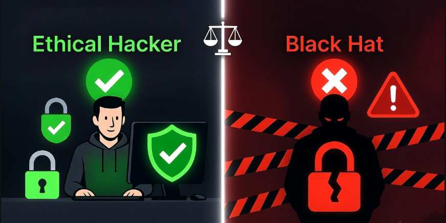 Ethical hacker working late night on bug bounty program using Burp Suite and terminal