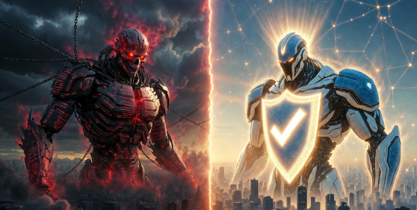 Cybersecurity analyst detecting AI-generated phishing email using email authentication and analysis tools